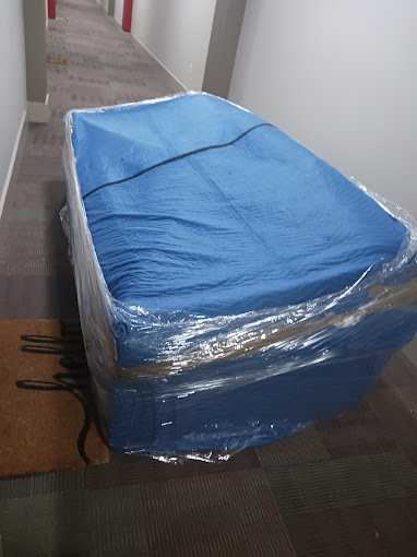 Furniture securely wrapped for moving